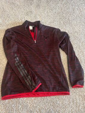 adidas Messi Black and Red Quarter-Zip Training Top